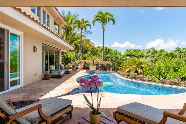 Relax on the covered lanai area.